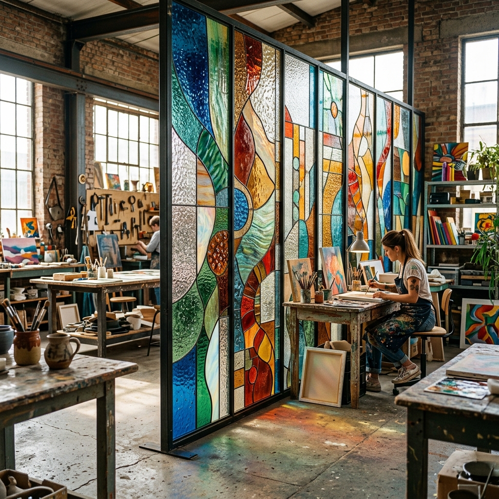 Colored Glass Partition